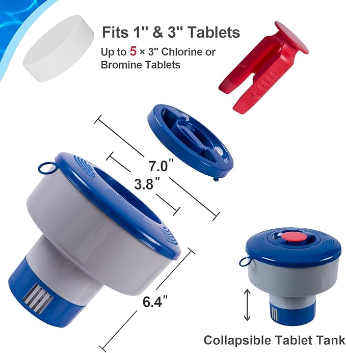 POOLAZA Pool Skimmer Net and Pool Chlorine Floater