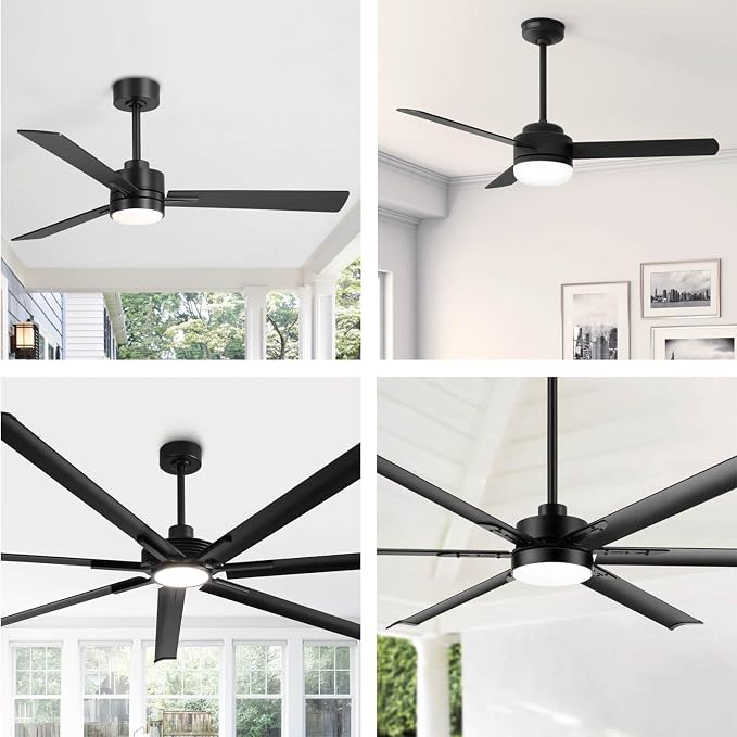 36 Inch Ceiling Fan Downrod, 1" Diameter Matte Black Ceiling Fan Extension Rod (No Threads),Universal Down Rods for Ceiling Fans,Easy Installation