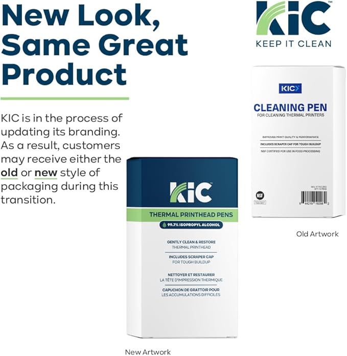 Waffletechnology KICTeam - Cleaning Pens for Thermal Printer Printheads & Electronics (12 Pens) - Includes Scraper Cap for Tough Buildup - Filled with Quick Drying Solution