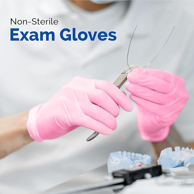 JMU 200 Nitrile Exam Gloves, 3.5Mil, Powder-Free Latex-Free Disposable Non-Sterile Protective Gloves, 1200/2000/4000 Count