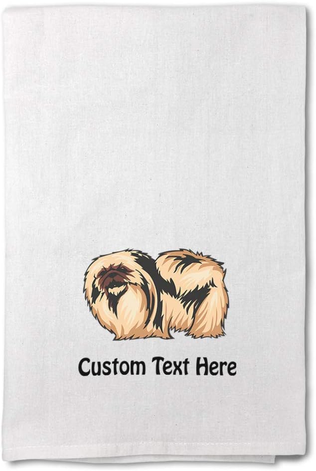 Style In Print Custom Decor Flour Kitchen Towels Pekingese Pets Dogs Cleaning Supplies Dish Towels Personalized Text Here