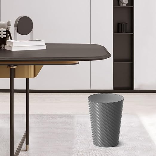 Lysam Bathroom Trash Can, 3 Pack 1.8 Gallons Small Trash Can with Trash Bags, Bathroom Garbage Can, Plastic Trash Bin, Round Waste Basket for Bath，Bedroom, Office, Kitchen, Room, Compact Space (Grey)