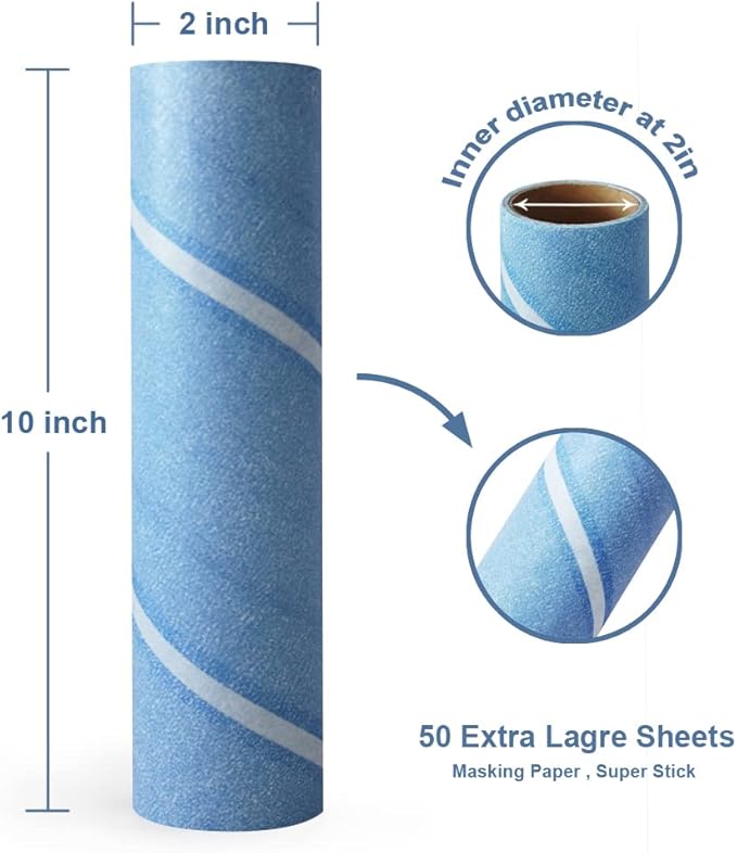 Layers Large Lint Roller Refill, Suitable for Most Large Rollers，mega Rollers, 10 in Wide Roller in The Market - 3 Packs