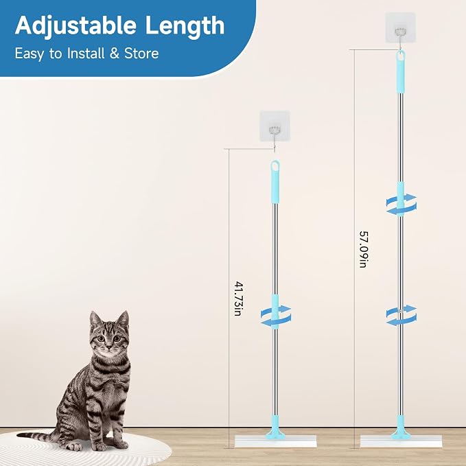 Carpet Rake for Pet Hair Removal，SANLIKE Reusable Pet Hair Remover with Adjustable Long Handle,Carpet Scraper Rake Dog Cat Hair Remover Tool for Rugs, Mats,Couch, Furniture
