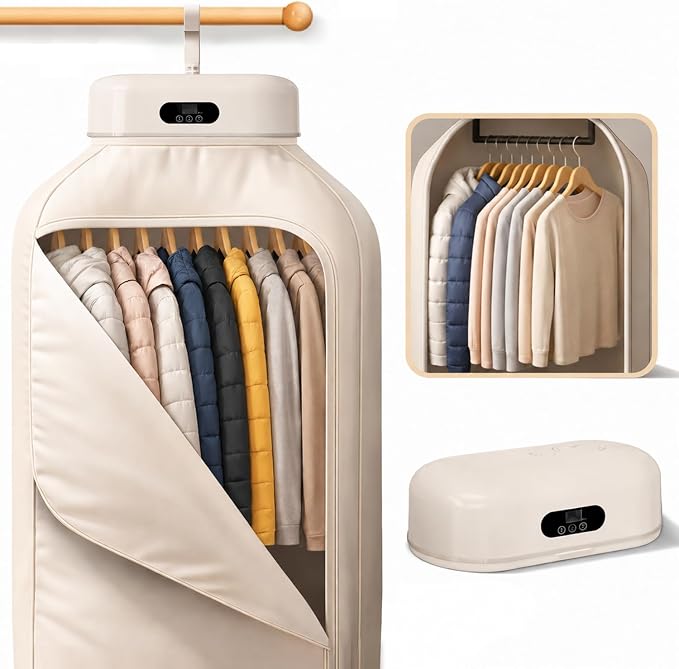 Portable Clothes Dryer, 700W Foldable Dryer for Clothes with Timer, No Assembly Required, Quiet Compact Dryer for Apartment, RV, Dorm, Travel & Small Spaces
