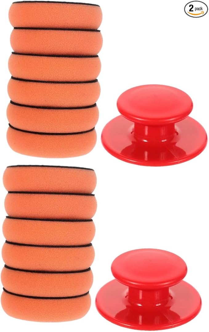 ULTECHNOVO 2sets Car Polishing Pad Ergonomic Handle Handle Sponge Buffing Pads for Waxing and Detailing Versatile for Cars Motorcycles and Boats