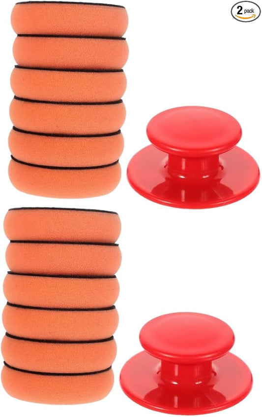 ULTECHNOVO 2sets Car Polishing Pad Ergonomic Handle Handle Sponge Buffing Pads for Waxing and Detailing Versatile for Cars Motorcycles and Boats