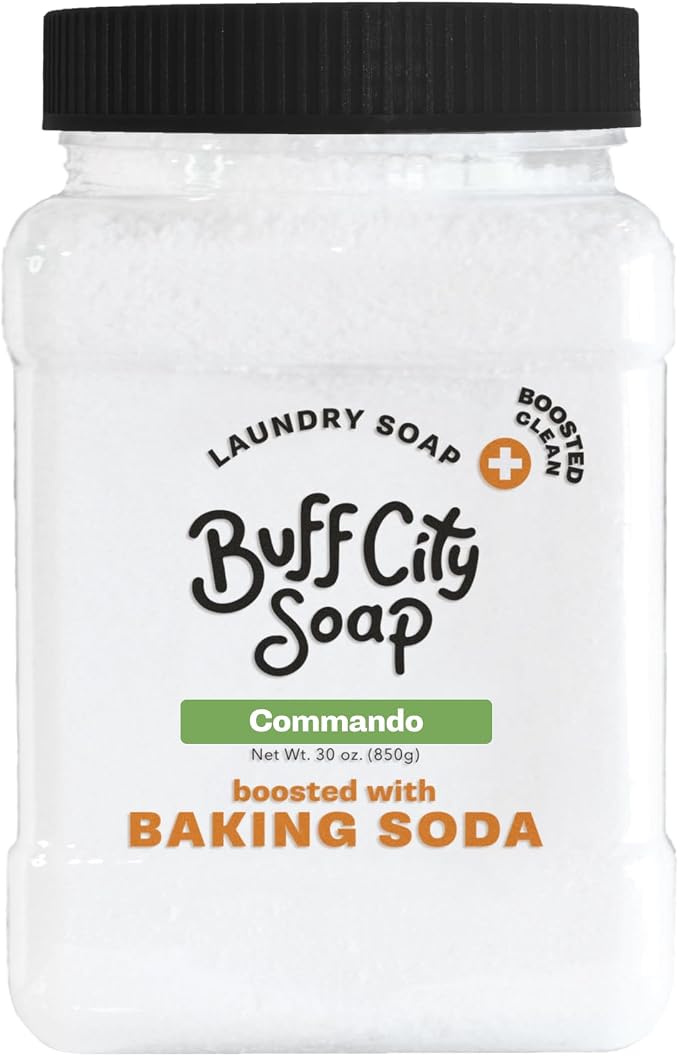 Buff City Soap - Powder Laundry Soap Plus - Made With Simple, Plant-Based Ingredients & Boosted With Baking Soda - Vanilla, Lavender, Smoke, & Cedar Scented Laundry Detergent Powder - Commando