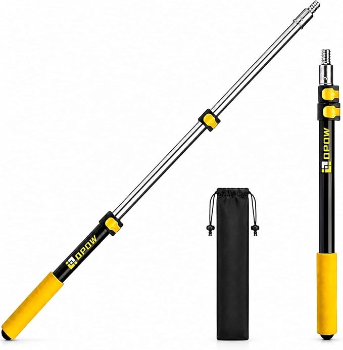 1.5-3ft Paint Roller Extension Pole, Sturdy Aluminum Telescopic Pole with Flip-Lock, Universal Thread, Multi-Purpose Extendable Pole for Indoor Touch-ups, Window Cleaning
