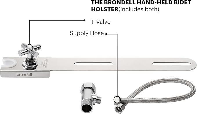 Brondell Hand-Held Bidet Holster Toilet Attachment with Integrated Shut-off, Accessory for Bidet Sprayers