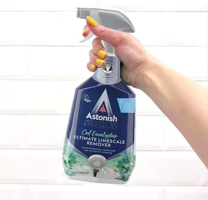 Astonish Sparkling Bathroom Bundle - Includes Daily Shower Shine Cleaning Spray (White Lilies Scent), Ultimate Limescale Remover (Cool Eucalyptus) & Streak Free Foaming Bathroom Cleaner (750ml each)