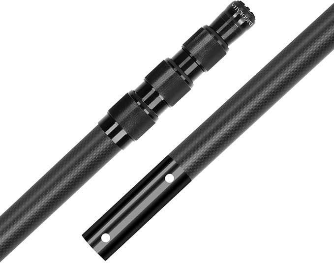 Carbon Fiber Pool Pole - Professional 15 Foot Telescopic Pool Cleaning Pole, Pool Skimmer Net Pole, Telescoping Swimming Pool Poles Heavy Duty 15FT