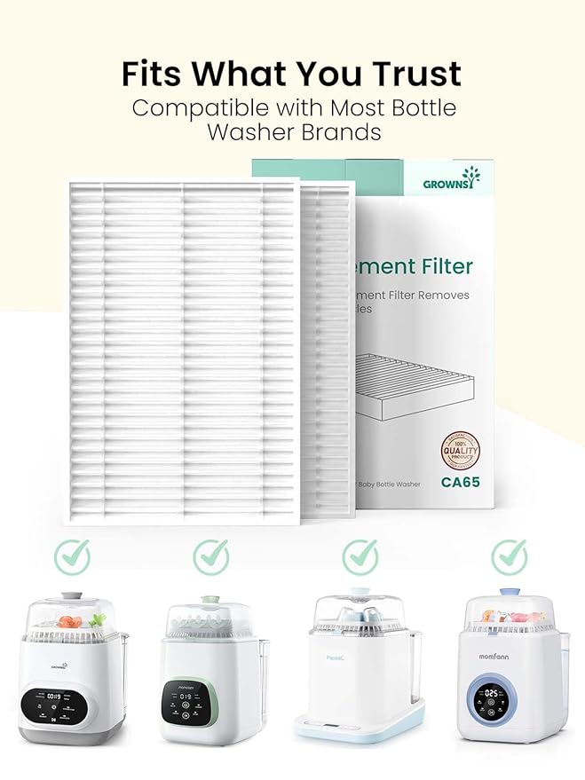 GROWNSY 2PCS HEPA Filters Detergent Washing Tablets 40PCS