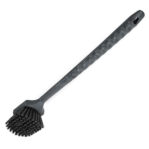 SPARTA 40501EC03 Plastic Large Scrub Brush, Kitchen Brush, Utility Brush With Long Handle For Cleaning, 20 Inches, Black, (Pack of 6)