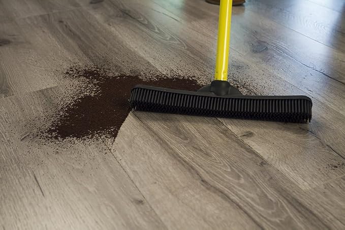 FURemover Pet Hair Removal Rubber Broom, 58" Telescopic Handle