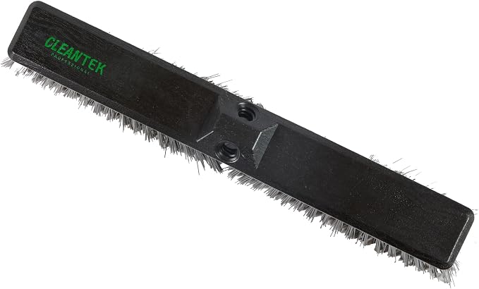 Restaurantware-BROOM HEAD ONLY: Clean Tek Professional 17.13-Inch Push Broom Head, 1 Heavy-Duty Cleaning Tool - Handle Sold Separately, Fine Flagged Bristles, Black Plastic, Outdoor Use