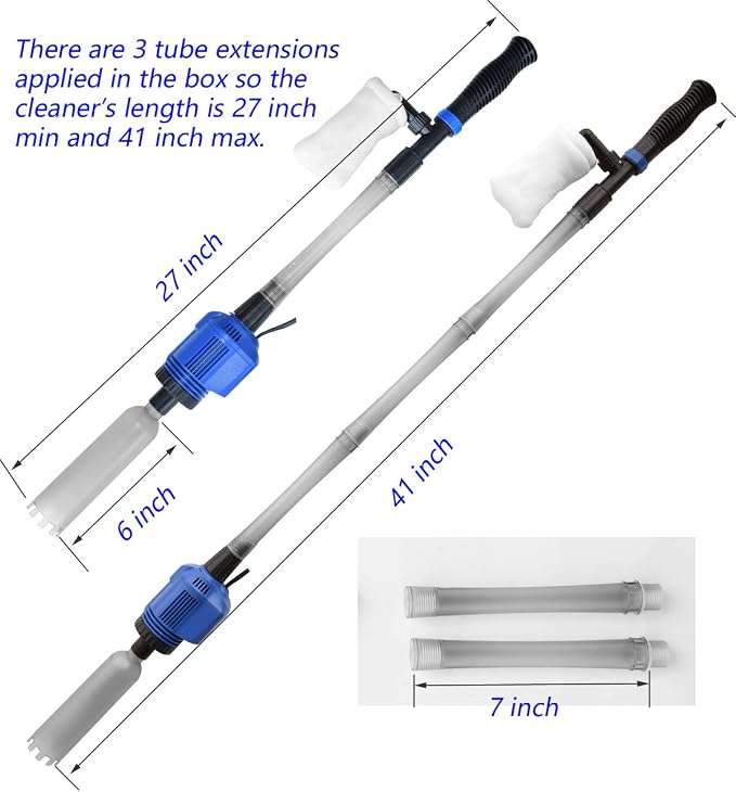 Auto Electric Aquarium Gravel Cleaner, 3 in 1 Automatic Sludge Extractor for Fish Plant Tanks