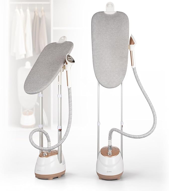 HAPAIS Steamer for Clothes,1800W Professional Clothes Steamer 360° Rotatable Ironing Board,30s Fast Heat, 2L Large Tank 60 Mins Steam, Garment Steamers for Suits, Wedding Dresses, Curtains, Cashmere