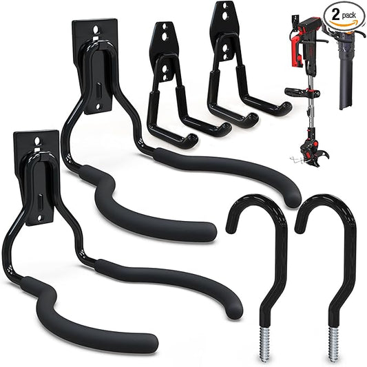3-H Oversized Garden Power Tool Hanger 2 Pack, Weedeater Hanger,Garage Wall Hooks for Thick Body & Battery-Powered Weed Eater, String Trimmer, Leaf Blower