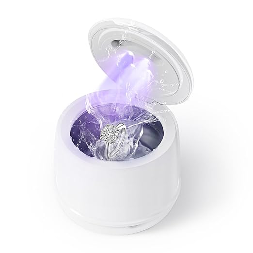 DK SONIC 200ML Ultrasonic Cleaner,24W Household Ultrasonic Cleaner with Degas Modes and One-Touch Operation for Cleaning Jewelry,Coins