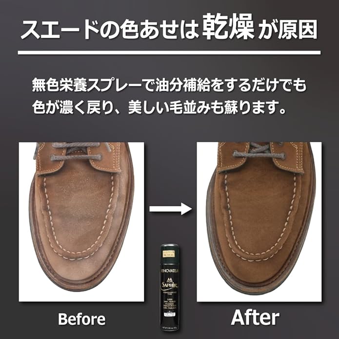 SAPHIR Medaille d'Or Suede Renovator - Protects and Recolors Suede Shoes, Boots, Handbags, Shoe - Navy Blue