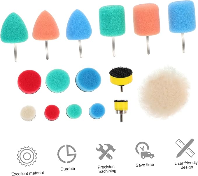 ibasenice 64pcs Car Polishing Pads Kit Sponge Buffing Discs for Vehicle Detailing Versatile Use and Furniture Compatible Electric and Pneumatic Polishers