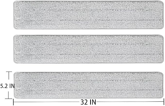 32 Inch Microfiber Mop Pads 6 Pack for Hardwood Tile Laminate Deep Clean | Reusable flat pads, fit 32" heads, comm/home, wet/dry, washable durable, deep clean hardwood/tile/laminate, floor essential.
