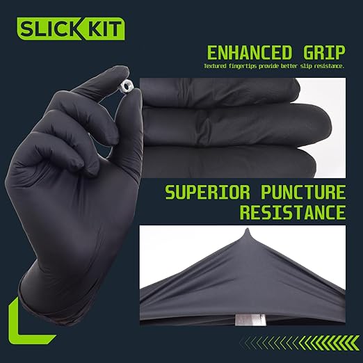 Disposable Nitrile Gloves, 4 Mil Latex-Free Powder-Free Industrial Gloves for Cleaning, Cooking, Non-Sterile (Black, Medium/8 (Pack of 100))