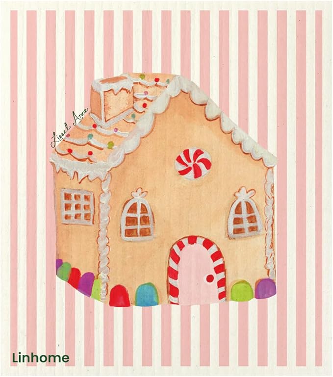 Holiday Christmas Swedish Dishcloth – Reusable Paper Towel Alternative, Ultra-Absorbent Cellulose/Cotton, Machine Washable & Compostable (Merry & Bright - 4 Pack)