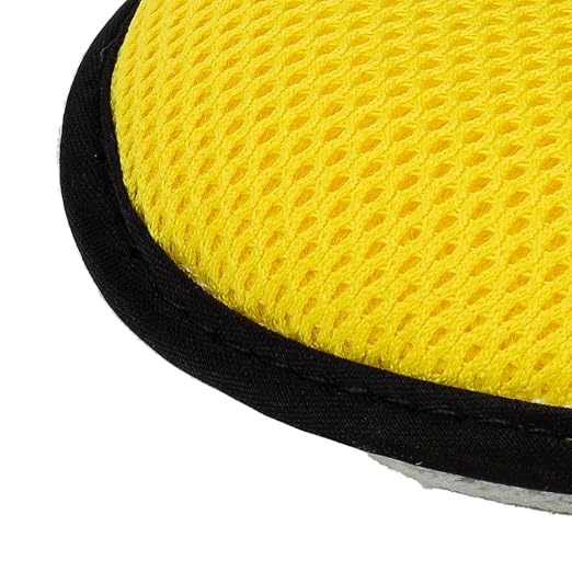 Maxshine Microfiber Waxing Applicator Pad with Finger Hold, Dia: 14cm, Yellow & Grey, 12 Pack