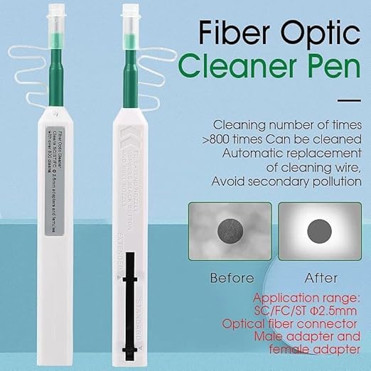 Fiber Cleaner,5PCS Fiber Optic Cleaner Pen for 2.5mm Ferrules SC,FC,ST,SC/APC and FC/APC,800+ Clean Times