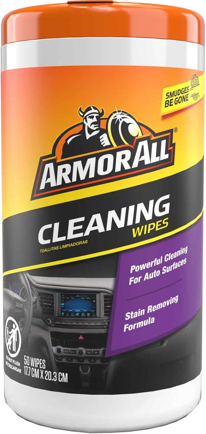 Armor All Car Cleaning Wipes , Wipes for Car Interior and Car Exterior, 50 Wipes Each