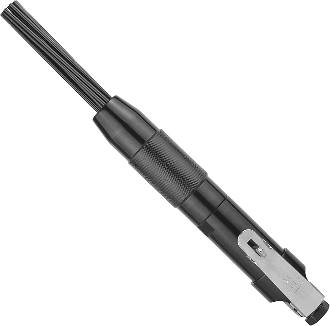 Compact Air Needle Scaler, 12 Hardened Steel Needles, Pneumatic Rust Slag Paint Dirt Remover, 3mm Needle Scaler Tool