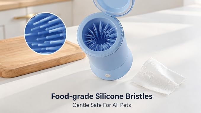Electric Dog Paw Cleaner, Automatic Rotating Silicone Brush, USB Rechargeable Pet Foot Washer Cup, Portable Grooming Cleaning Tool for Small Medium Dogs & Cats | Automatic Rotating Cleaning Soft Silicone Bristles USB Rechargeable IPX7 Waterproof Detach...