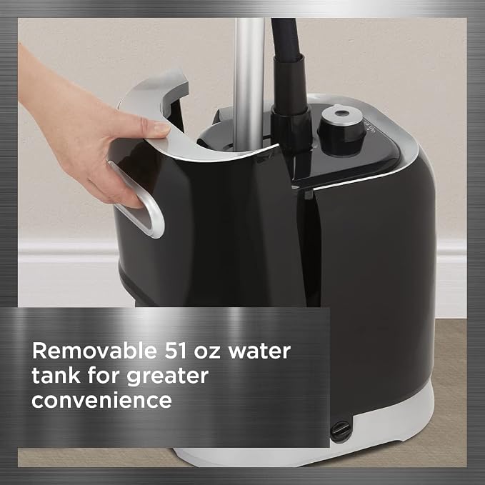 Rowenta Prostyle Full Size Steamer for Clothes with Screen, 63 Inch, 51oz water tank capacity, Flat Surface Included For Easier Steaming, 1500 Watts, Ironing, Fabric Steamer, Garment Steamer IS3440