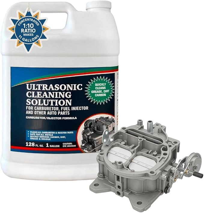NORTHWEST ENTERPRISES Ultrasonic Cleaner Solution for Carburetors and Engine Parts. Industrial Strength Concentrated Washing Compound for Ultrasonic Machines & Immersion Washers - Makes 11 Gallons!
