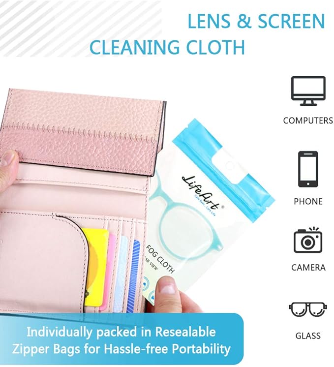 Eyeglasses Anti-Fog Cleaning Cloths, Screens, Lens Wipe for All Electronic Device Screens(50 Pack Anti-Fog Wipe)