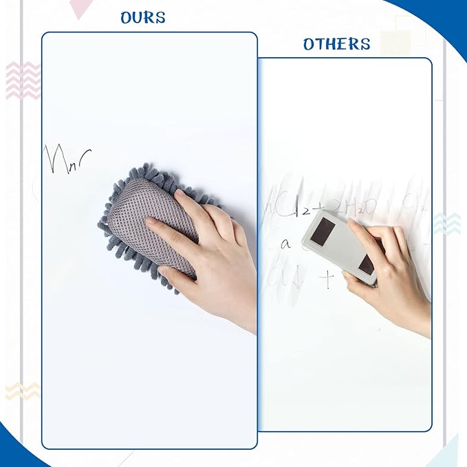Sherr 30 Pcs Microfiber Shag Dry Erasers Bulk Magnetic Whiteboard Eraser Washable Colorful Chalk Board Eraser Markers Chalk for Adults Home Office Supplies(Gray)