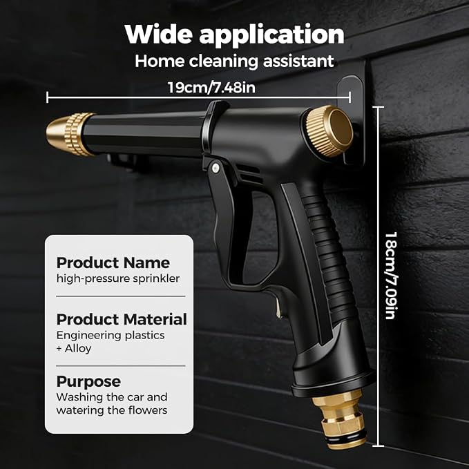 Jet Hose Nozzle High Pressure, Hydro Jet Power Washer Wand, Jet Nozzle Power Washer for Garden Hose, Rotating Nozzle, Various Spray Effects, Water Sprayer Cleaning Tool (1)