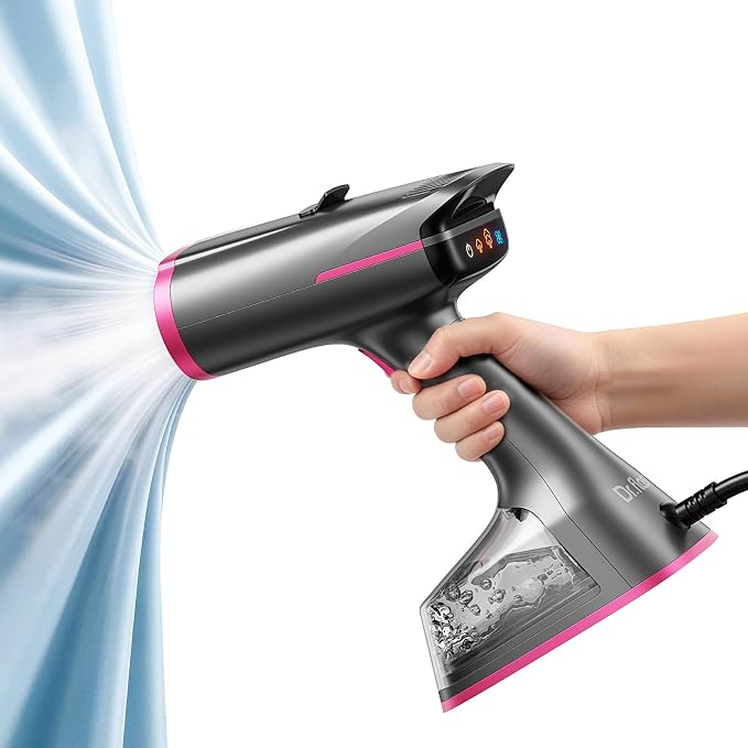 Dr.flash Vacuum Steamer for Clothes, 2-in-1 Home Garment Steamer and Iron, 6000Pa Strong Suction, 3 Modes with LED Display, 270ml Tank, Professional Wrinkle Remover (for 110-120V Use)