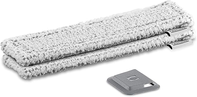Krcher 2 Pack Indoor & Outdoor Microfiber Window Cleaning Pads, Compatible with Karcher WV1 & WV6, Machine Washable, Water Resistant, Polyester, Neutral