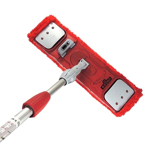 Unger Commercial Restroom Complete Mop Pack with Microfiber Flat Pad and EZ Holder for Hygienic Cleaning, SmartColor System - SMCMR