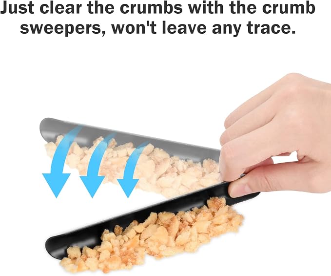 Crumb Sweeper, Crumbers, Table Cleaner Tool, Stainless Steel Crumbers for Servers, Bread Crumber, Restaurant Table Scraper for Crumbs on Table for Servers, Waiters and Waitresses (10 PACK, Black)