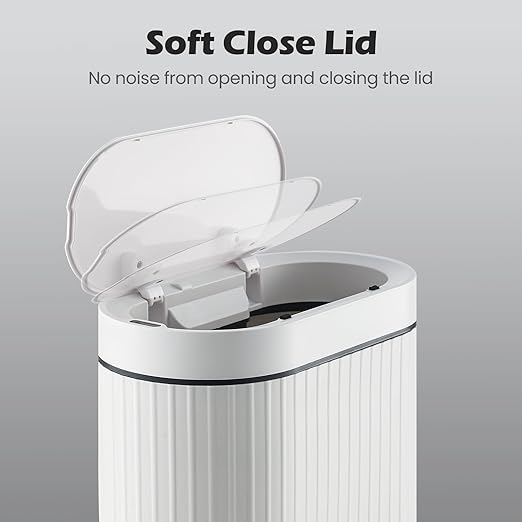 SYNCVIBE Bathroom Sensor Trash Can with Lid Automatic 2 Gallon Smart Garbage Can Bathroom Decor, 7.5 Liter Small Trash Bin, Motion Sensor Waterproof Wastebasket for Office, Bedroom, White Black