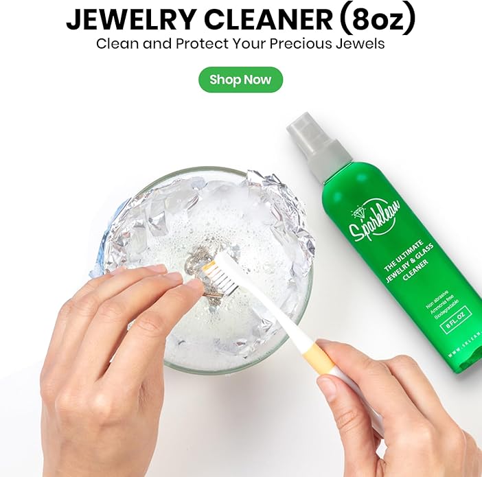 SPARKLEAN Complete Jewelry Cleaning Kit – Ammonia-Free Jewelry Cleaner Spray, Precision Pen & Polishing Cloth for Silver, Gold, Diamond Ring Cleaner