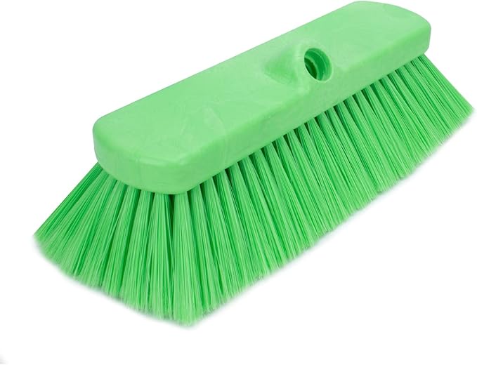 SPARTA 41278EC75 Flo-Thru Plastic Wall Scrub Brush, Equipment Brush With Soft Nylex Bristles For Industrial Kitchens, Hospitals, Commercial Cleaning, 4 Inches, Lime, (Pack of 12)