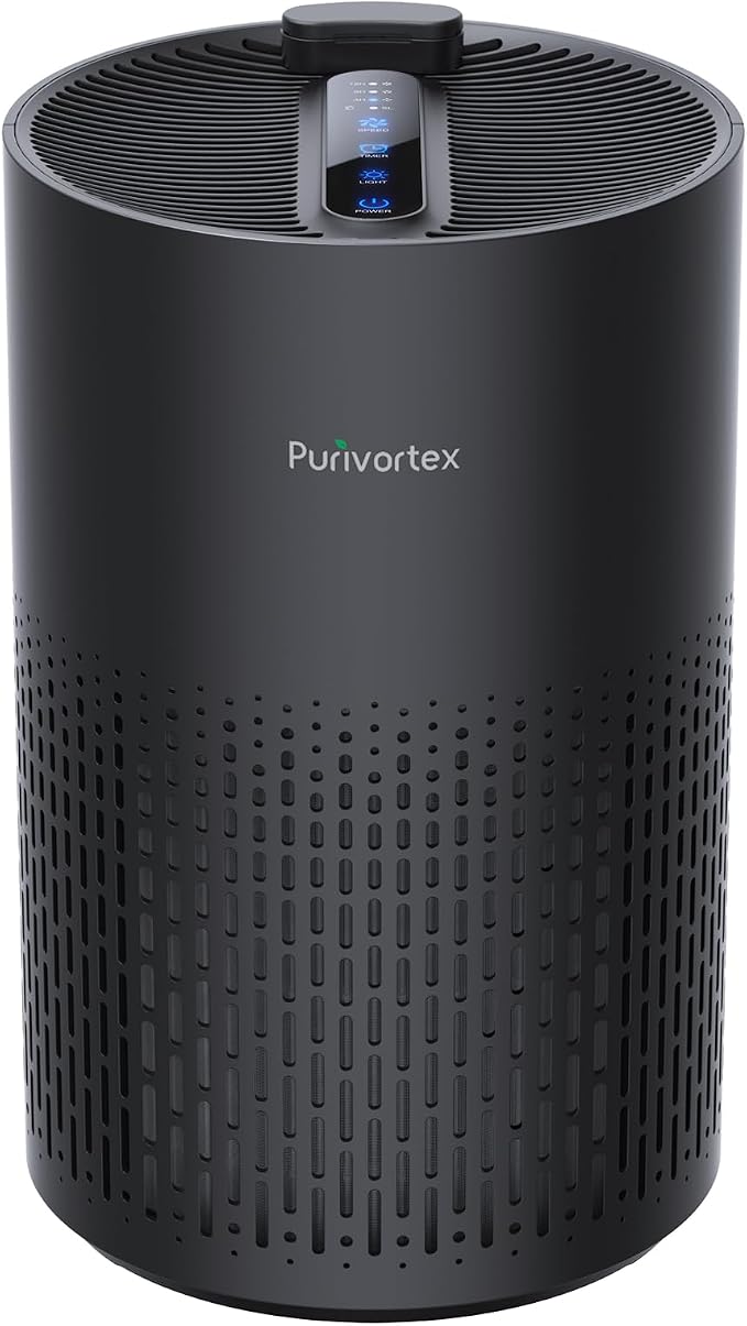 Purivortex PX500 Air Purifier with Fragrance Sponge (Black) + Pet Care HEPA Filter Bundle