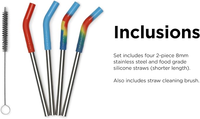 Klean Kanteen Short Multi Color Straws 4 Pack, 1 EA
