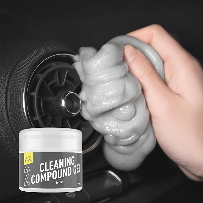 CLICK CLEAN Cleaning Kit, 1 x Cleaning Gel for Car Interior and Keyboard, 2 X Cleaning Gel Mist, 1 Microfiber Cloth and 1 Glass Wipe Included