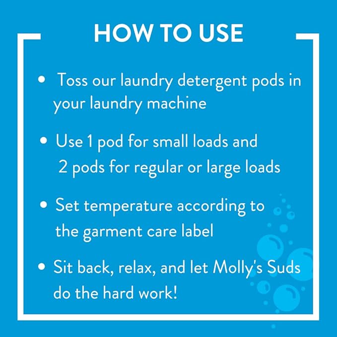 Molly's Suds Peppermint Laundry Detergent Pods (120 Loads) & XL Wool Dryer Balls (White) Bundle